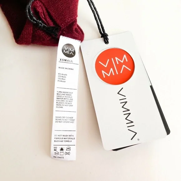Vimmia Shavasana Reversible Sweater Womens XS Burgundy Long Sleeve New w/ Tag